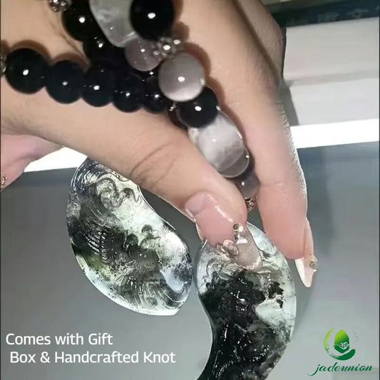 Dragon & Phoenix Hetian Serpentine Couple Pendant